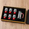 Household light luxury Baijiu cup gold foil wine dispenser spirit cup gift box set crystal cup shelf wholesale