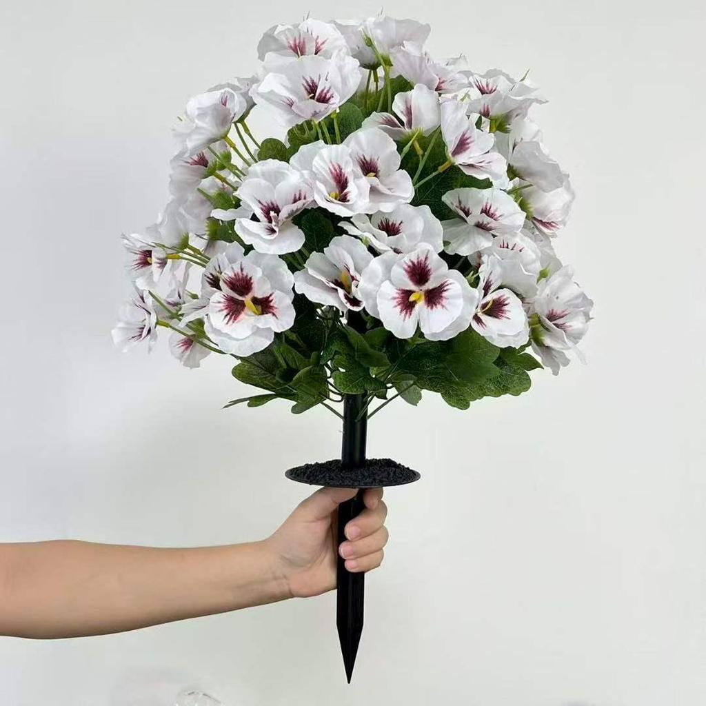 Künstliche Stiefmütterchen Schmetterlingsblume Gartenspieß für Außendekoration