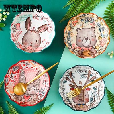 Japanisches Geschirr, Keramik-Obstsalatschüssel, niedliche Kinder-Dessertschüssel, Essensschüssel, kreatives Mädchen-Herz-Geschirr für Zuhause