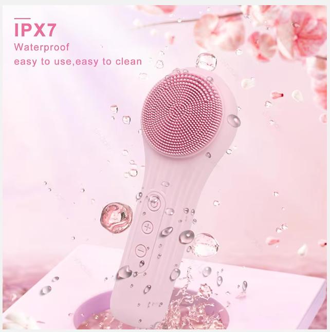 Sonic IPX7 Waterproof Facial Cleansing Brush Device Silicone Face Scrubber Exfoliator Cleaner Vibration Massager Deep Cleansing
