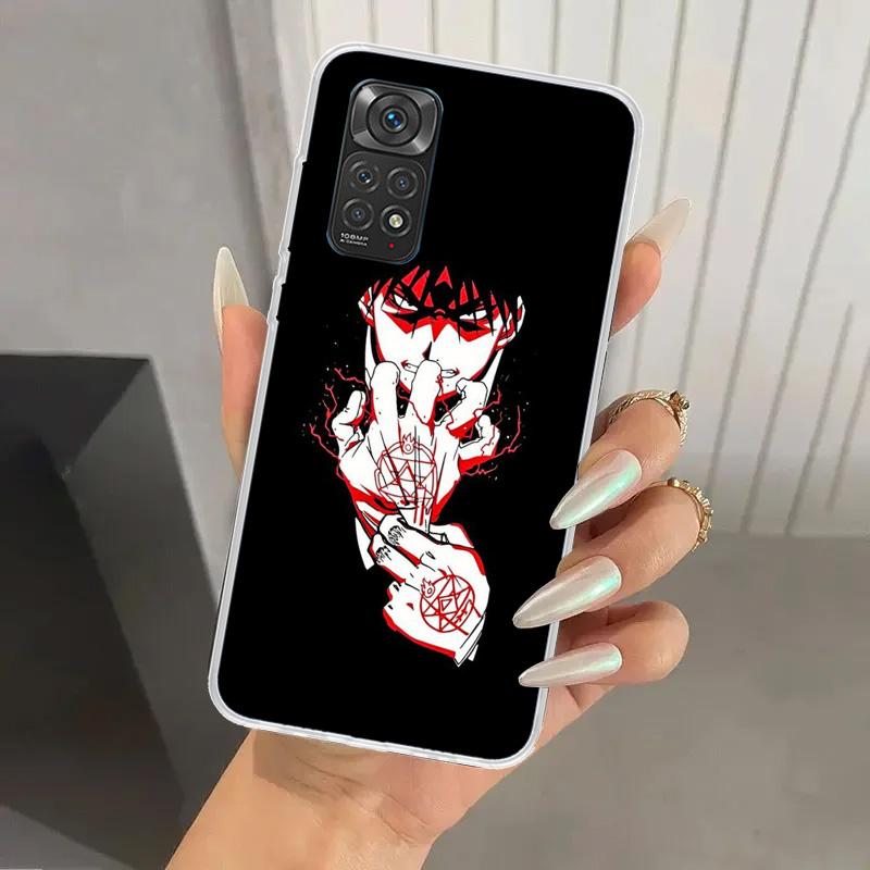 Fullmetal Alchemist Anime Handyhülle für Xiaomi Redmi Note 15 14 14S 13 12S 12 Pro 11S 11 Plus 11T 11E 10S Weiches Funda Druckschale
