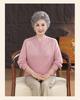 Cozy Winter Sweater for Elderly Women: Velvet-Lined, Half-High Collar, Stylish Base Layer for Autumn.