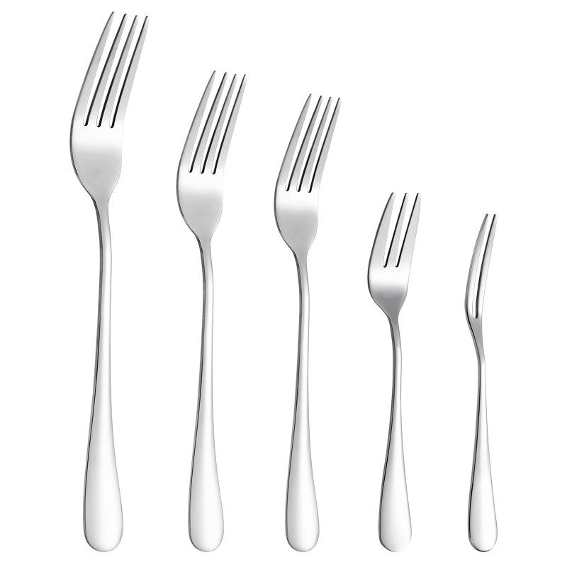 Stainless Steel Salad Dessert Fork - Thickened Design for Western Food, Pasta, Cake, & Fruit