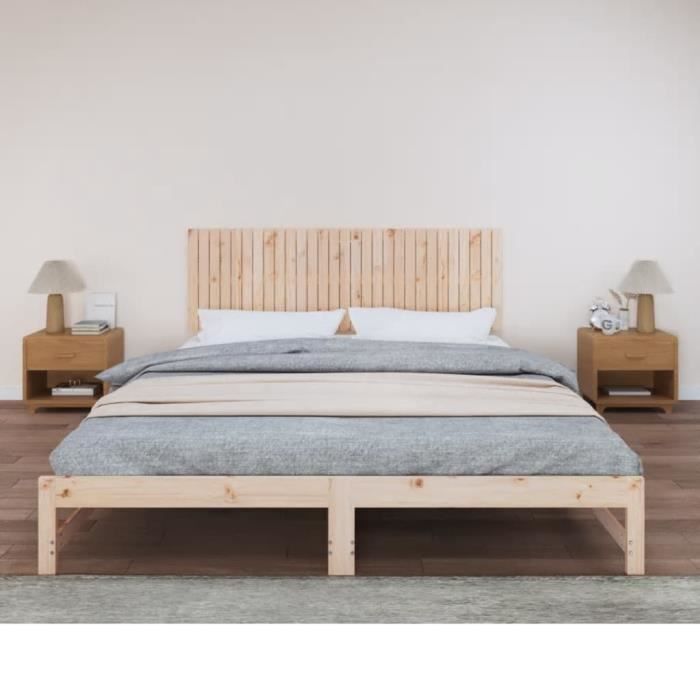 824863 vidaXL Wall-mounted Headboard 185x3x60 Cm Solid Pine Wood
