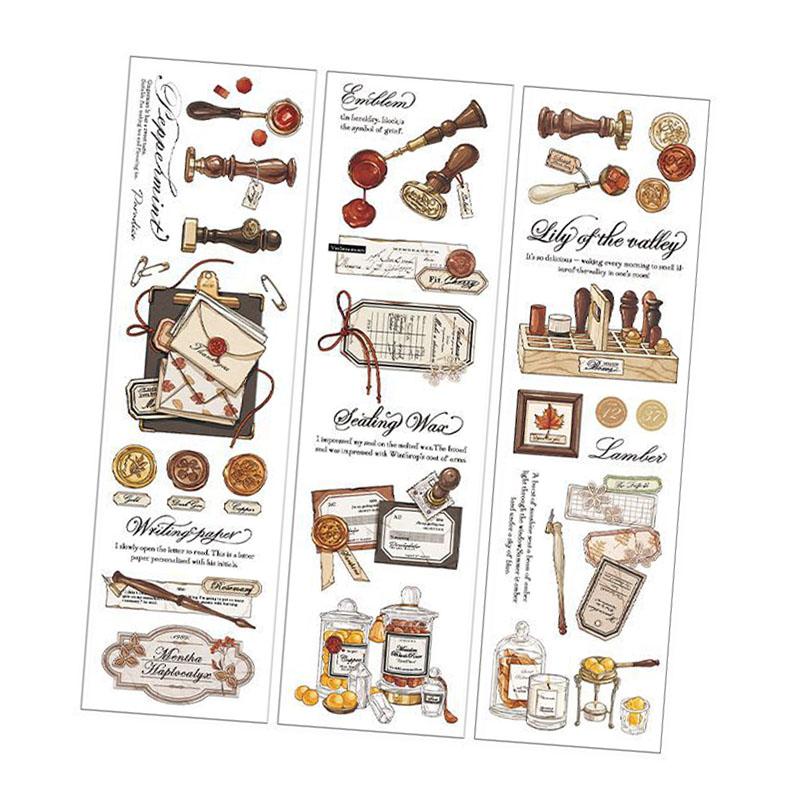 Klebeband Sticker PET Vintage Romantisch Stark Klebend Wiederverwendbar Dekoband für Planer Papiere