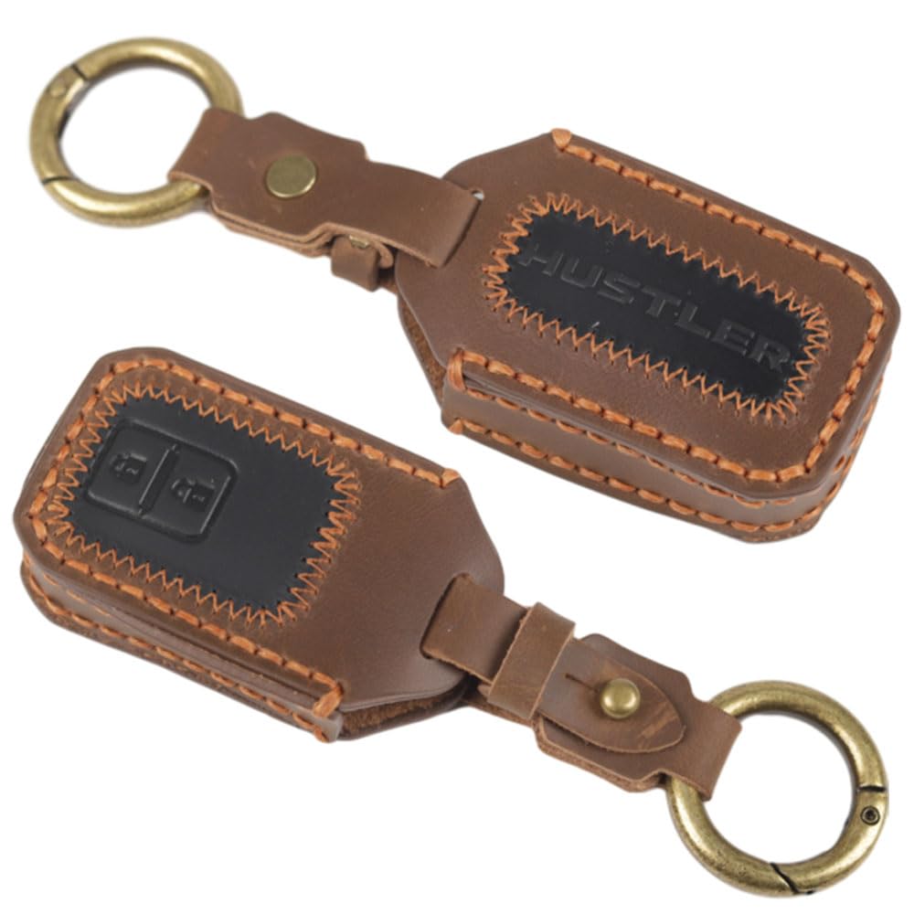 XIKER Leather Smart Key Case for Suzuki Hustler Comfortable to the Stylish and Protects Against Dirt and and Attaches to Car Remote Dustproof and