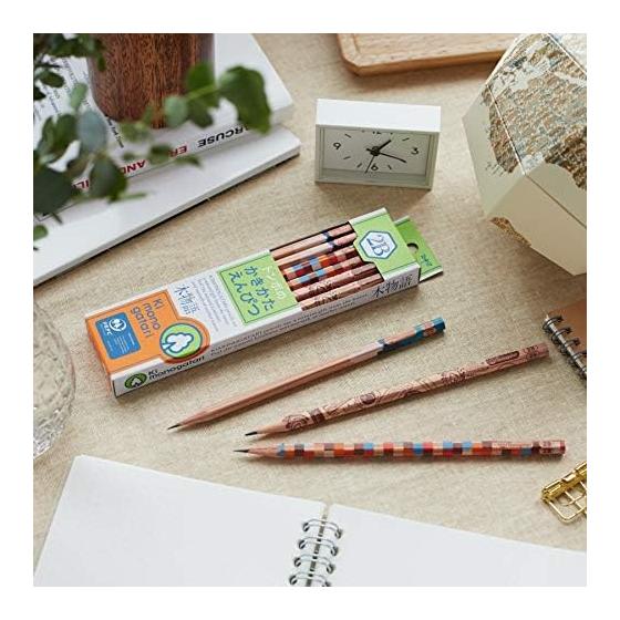 Tombow Pencil Writing Pencil 2B Mokumonogatari Green Pattern 1 Dozen KB-KF02-2B