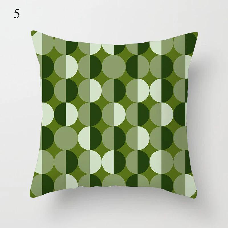 Exquisite Fresh Green Printing Pattern Cushion Cover for Home Living Room Sofa Decoration Pillow