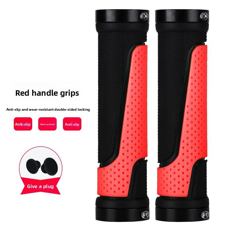 Bicycle Rubber Handlebar Grips With Locking Dual Sides Antislip For Mountain Bike Riding