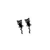 Cool Cute Black Kitten Cartoon Stud Earrings: Creative Niche Jewelry with Sweet, Fashionable Design