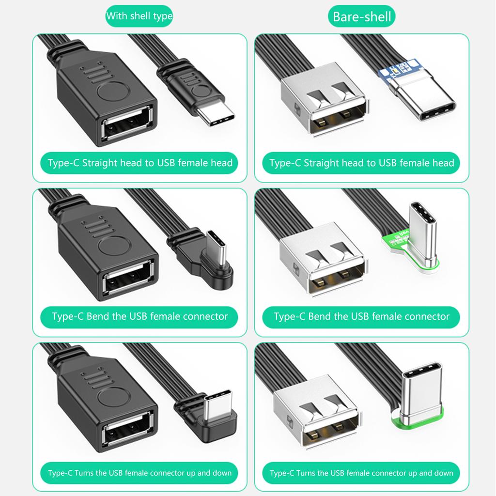 USB C To USB 2.0 Adapter USB Adapter OTG Cable Connector USB C Male To USB Female OTG Cable for Laptop Computer Tablet