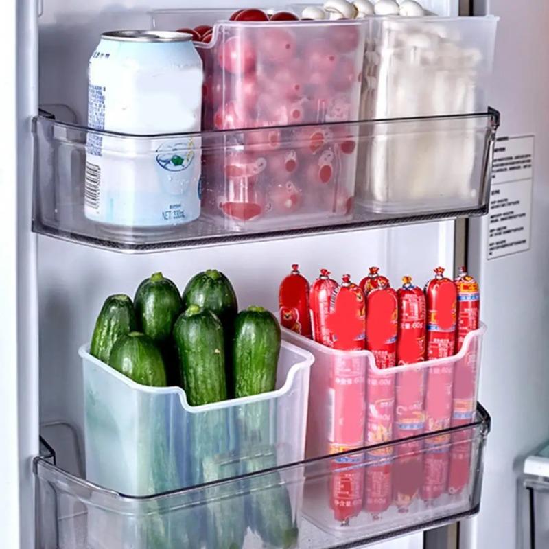 1-10PCS Refrigerator Side Door Organizer Transparent Storage Box for Bottles Condiments Snacks and Kitchen Tidying