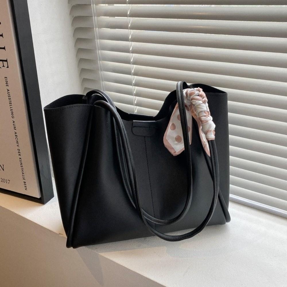 Large Capacity Women PU Shoulder Bag with Small Bag PU Underarm Bag  Office