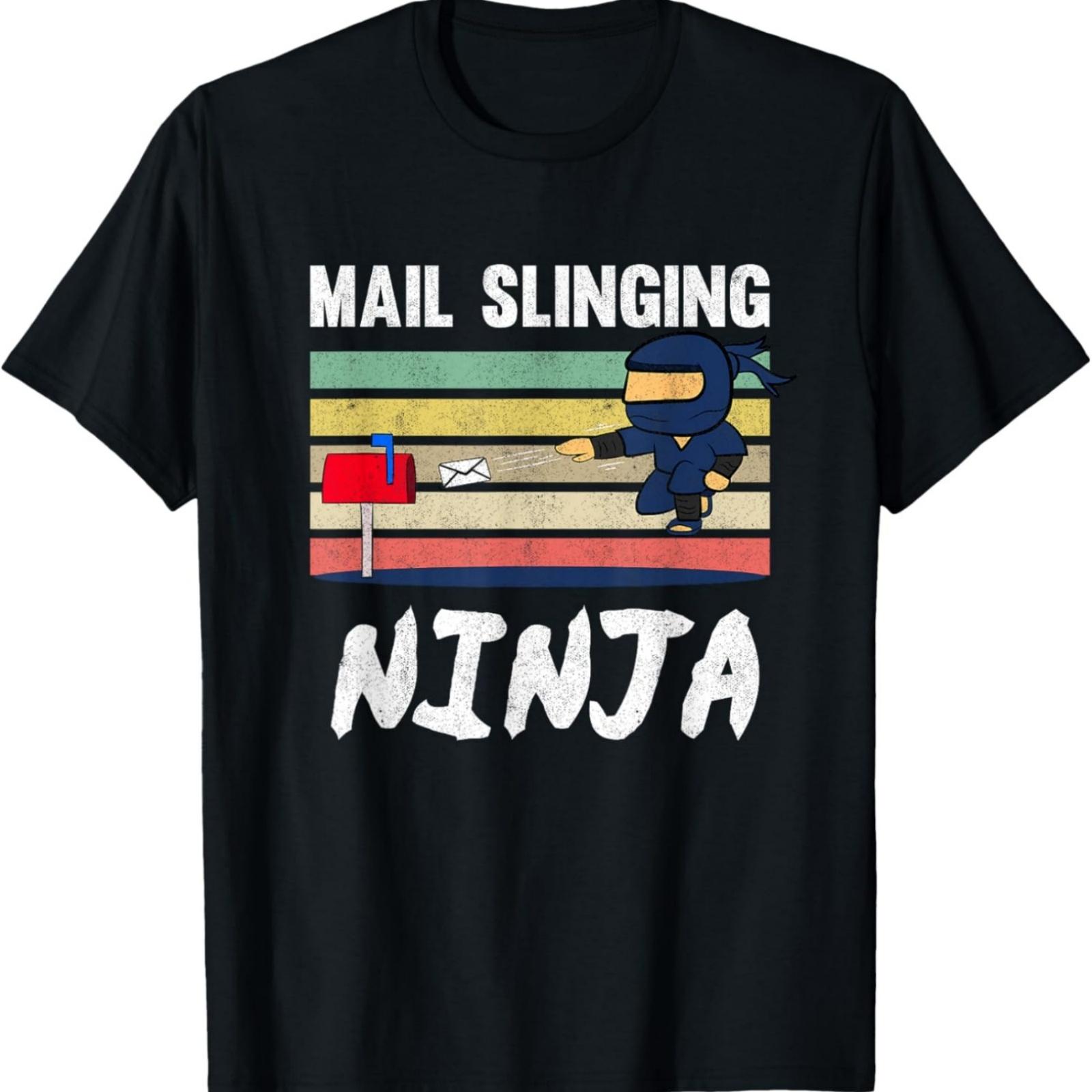 Mail Slinging Ninja Mailman Mail Carrier Retro Postman T-Shirt XXXXXL разноцветный