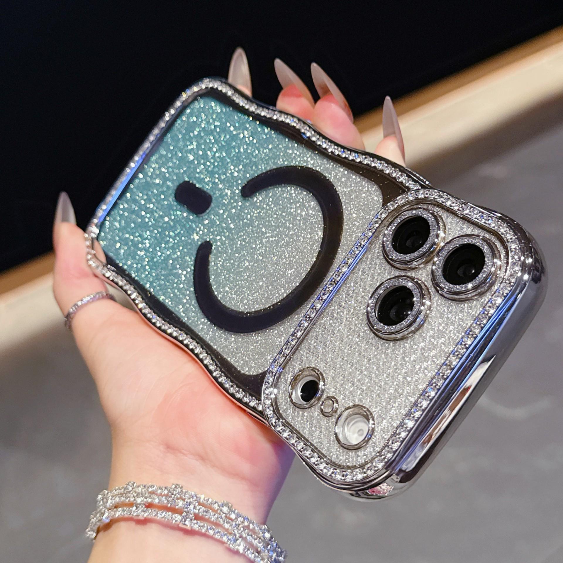 

Star Diamond Gradient Glitter Magnetic Protective Case for iPhone 17 - Full Coverage with Electroplated Wave Pattern. iPhone 14 Pro Max