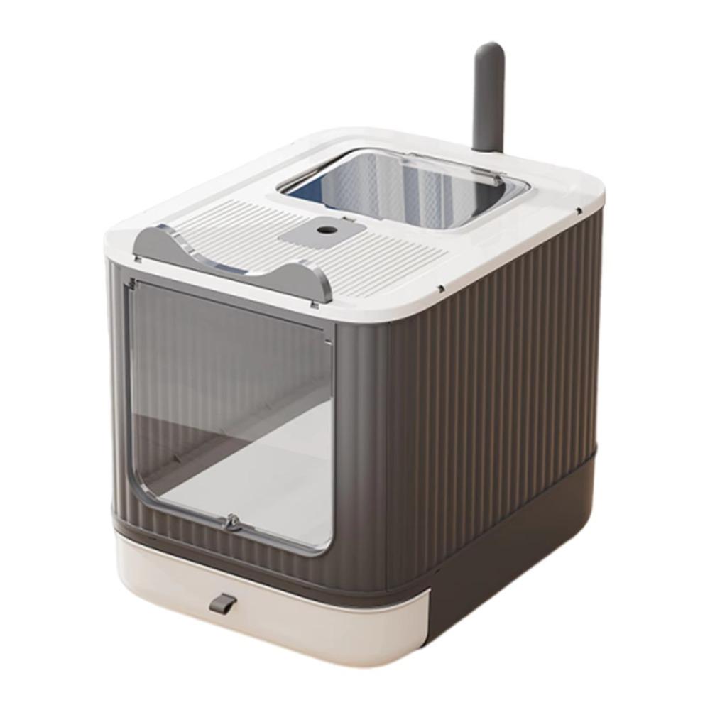 Fully Enclosed Enclosed Cat Litter Box Anti Splash Hooded Toilet  Multi-Cat Households белый