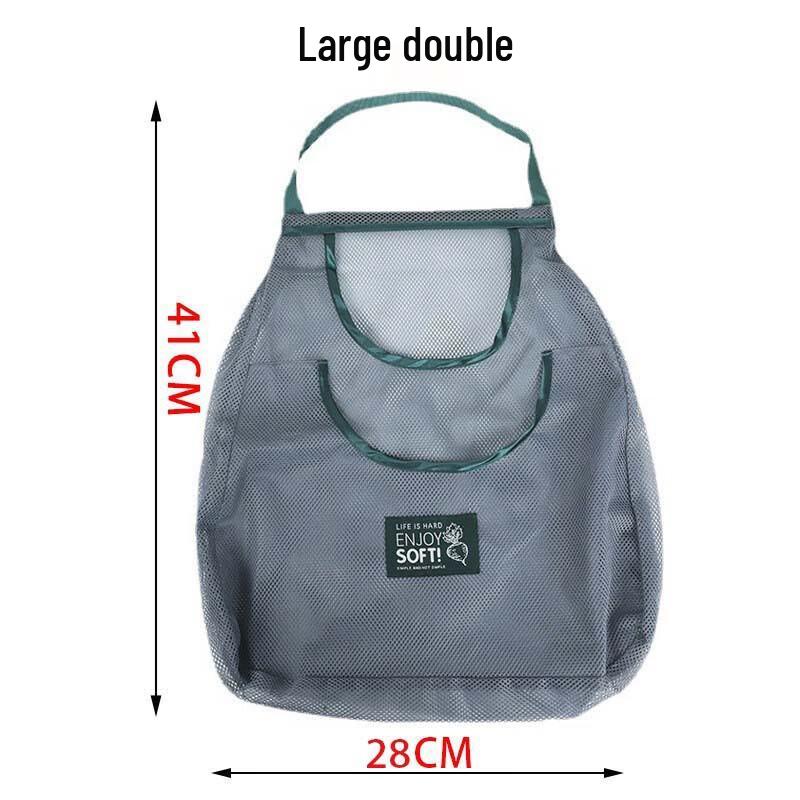 Wall-Mounted Double-Layer Mesh Produce Storage Bag