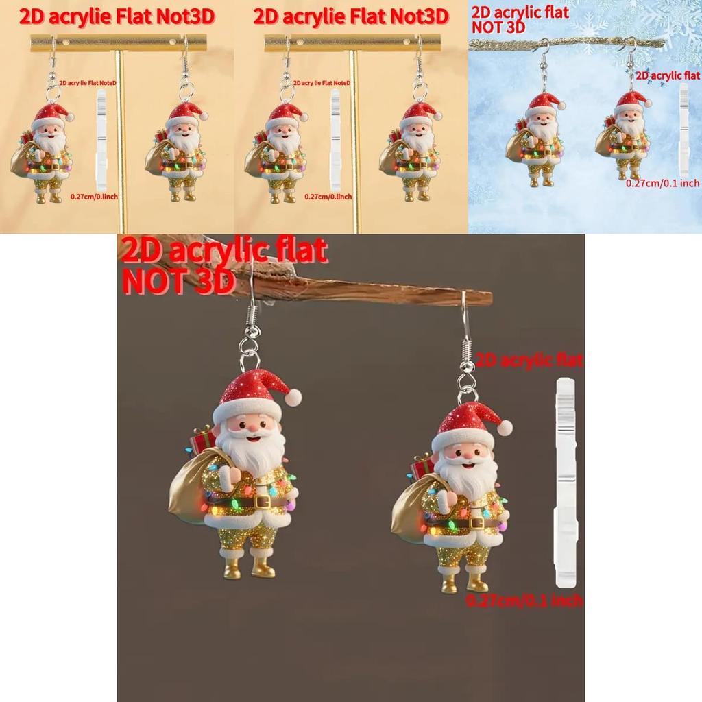 Weihnachts-Weihnachtsmann-Acrylschmuck mit Cartoon-Muster für Männer und Frauen