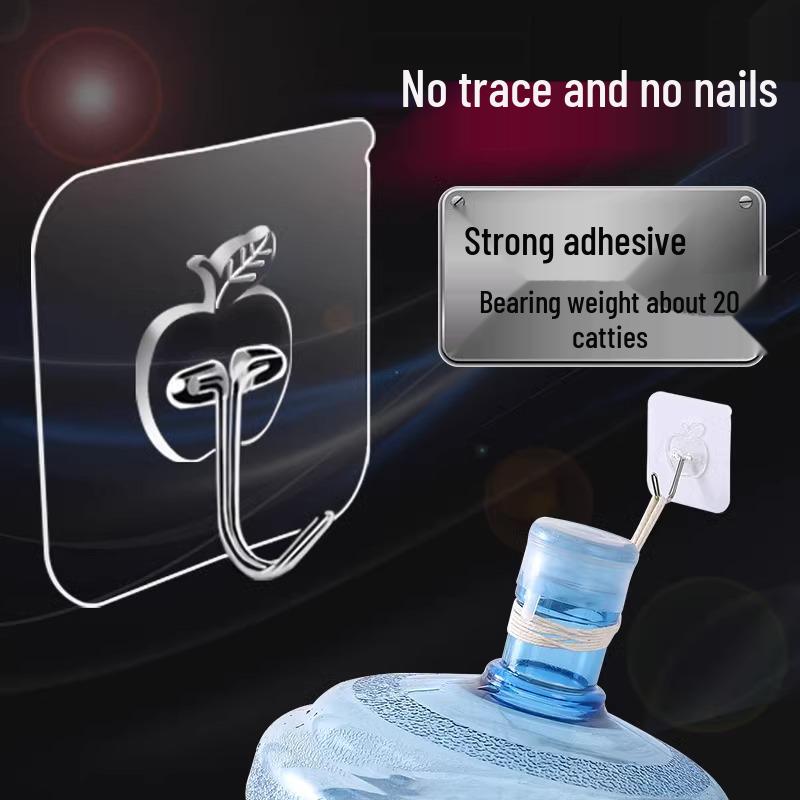 No-Drill Adhesive Hooks: Kitchen, Bathroom, & Door Traceless Coat Hooks