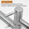 180° Rotation Kitchen Faucet Non-slip Handle Stainless Steel Sink Tap  Bathroom Use