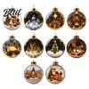 Warm White Christmas Tree Decorations Glowing Decorative Ball Lighted Ornament with Festive Scene LED Modern Hanging Lights Decor String Glow Home