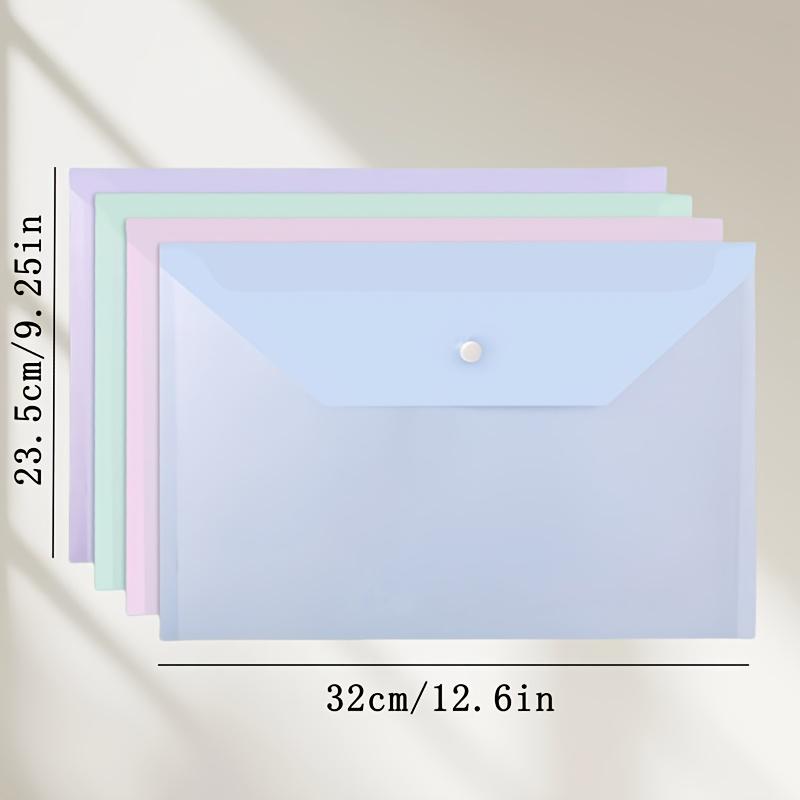 5-Pack Transparent File Folders, A4 Morandi Color PP Plastic Document Holders for Office & School, Lightweight Yet Durable