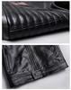 CNPLOPANSS Genuine Leather Motorcycle Sheepskin Cowhide Leather Rider Business Solid Cold Weather Plus Size Men's Jacket, Jacket, Jacket, Leather,
