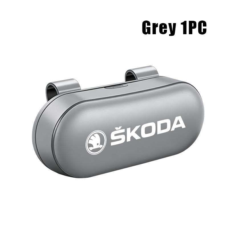 Sfrab5 Porte-lunettes de soleil pour pare-soleil de voiture Boîte à lunettes Pour Skoda VRS Superb Yeti Octavia Enyaq Rapid Karoq Dérivés