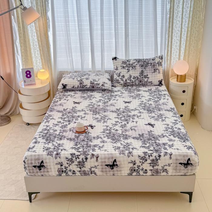 Warm Thick Bed Sheet for Winter Single/Queen/King Fleece Pluffy Fitted Bed Sheet Cartoon Mattress Cover(pillowcase Need Order)