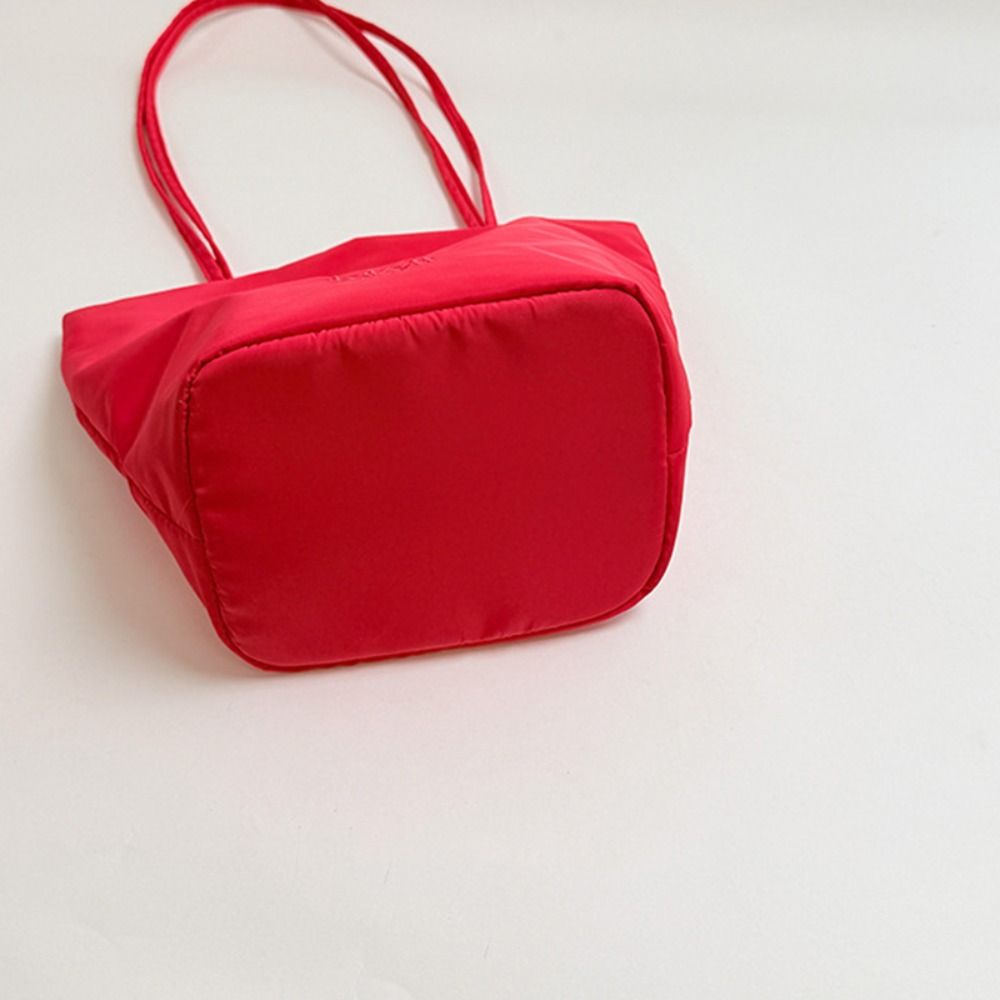 Lightweight Nylon Bucket Bag Korean Style Women Handbag Sweet Underarm Bag Travel