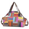 Leather Cowhide Bag Personalized Design Contrasting Color Splicing Portable Shoulder Messenger Bag Large Capacity Tote Women'S Bag
