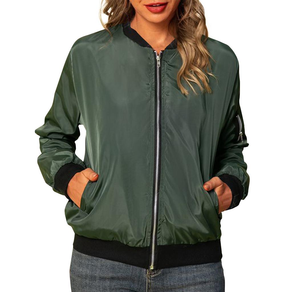 Vestes pour femmes à manches longues, légères, zippées, courtes, vêtements d'extérieur, vestes matelassées décontractées avec poches