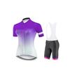 Women‘s Cycling Jersey & Bib Shorts Set, Stand Collar Full Zip Short Sleeve, Breathable Quick Dry 2 Piece