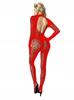 Czerwone Bodystocking Seksowna Bielizna Erotyczna Damska Sexy Panterka