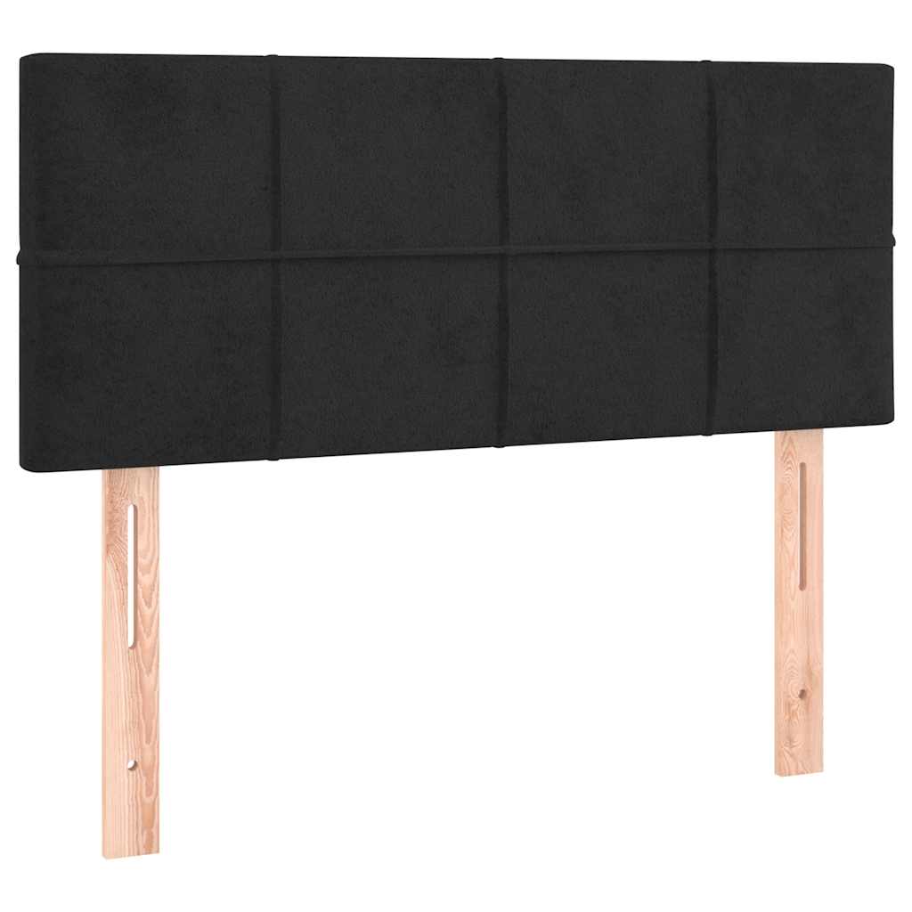 Vidaxl Łóżko Kontynentalne Z Materacem I Led, Czarny Aksamit 90X200 Cm