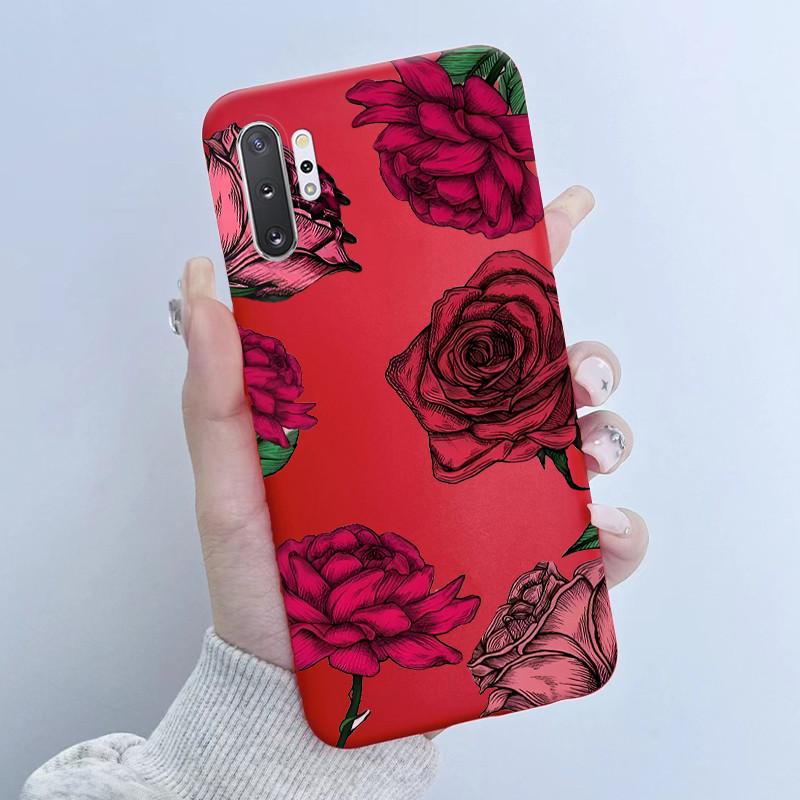 For Samsung Galaxy Note 10 Plus N970F N975F Phone Case Butterfly Flower Girl Design Soft Silicone TPU Back Housing Note10 Covers