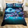 Cherry Blossoms Bedding Set Landscape Painting Duvet Cover Set Japanese Style Comforter Cover Polyester Abstract Art Quilt Cover