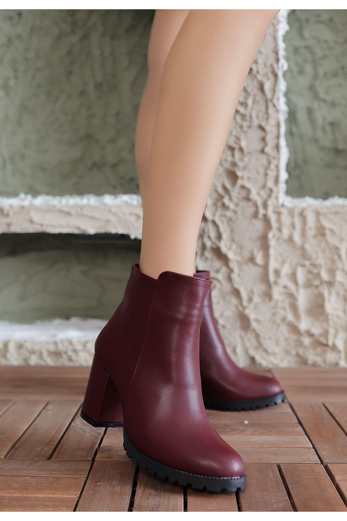 

Women Modern Stylish Fashion Burgundy Zipper Short Women s Boots 36