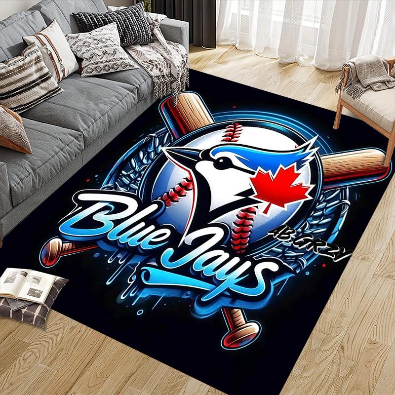 Čtvercový koberec s flanelovým vzorem Toronto Blue Jays, Kusový koberec, Koberec pro obývací pokoj, ložnici, pohovku, hernu, Protiskluzová podložka