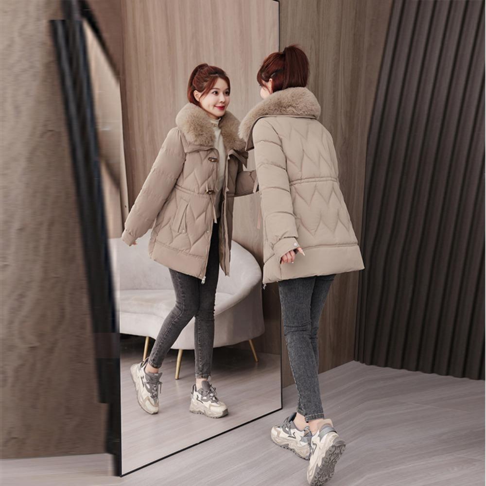 Mom's winter padded jacket, new down padded jacket, foreign style, middle-aged and elderly women's winter warm medium and long down padded jacket