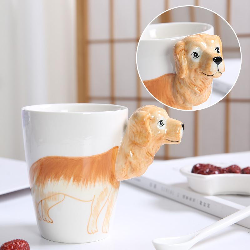 Creative 3D Animal Ceramic Mug Holiday Gift Coffee Mug Cartoon Animal Souvenir Mug Living Room Coffee Table Decorative Ornaments