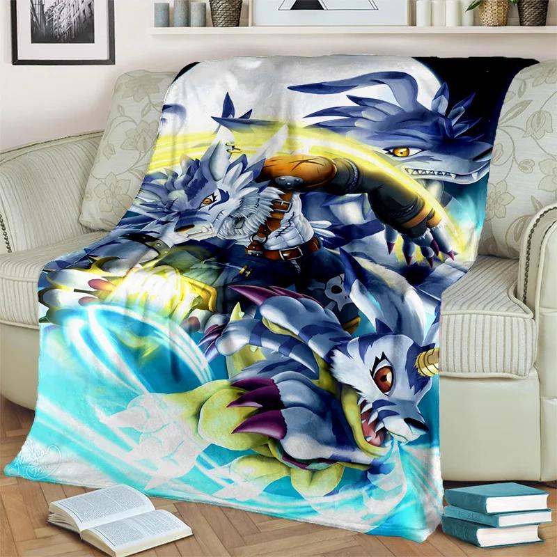 3D Digimon Adventure Monster Cartoon Blanket,Soft Throw Blanket for Home Bedroom Bed Sofa Picnic Travel Office Cover Blanket Kid