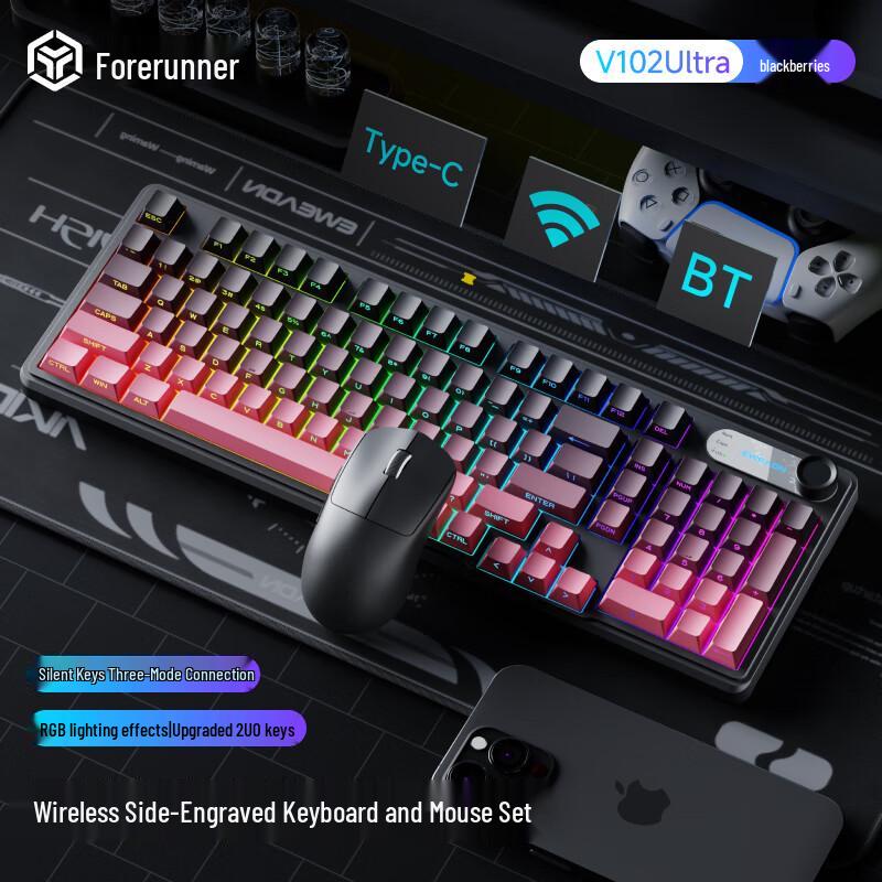 

Youshi V102 Tri-Mode Wireless Keyboard & Mouse Combo with Screen