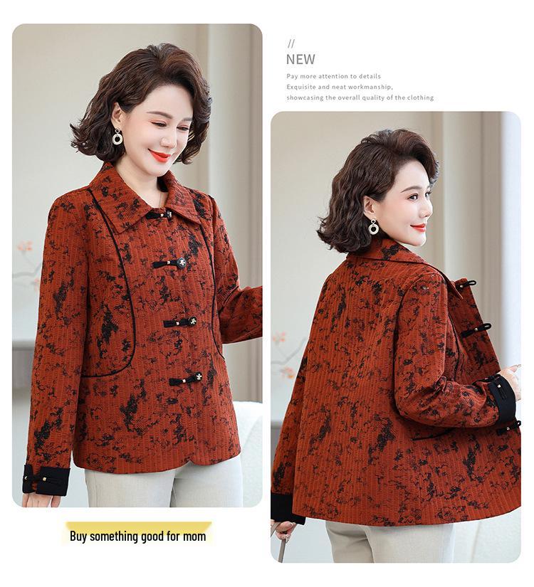 2025 Vintage-Inspired Spring Jacket for Women 50s-60s: Fashionable Outerwear for Middle-Aged and Seniors