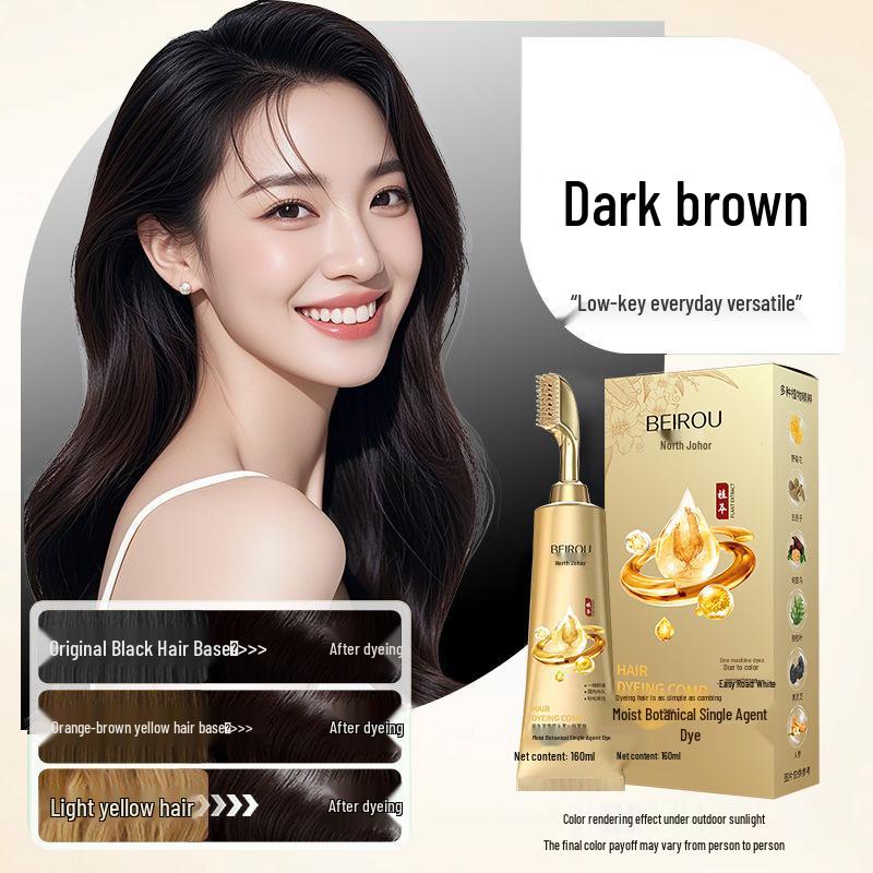 Bei Rou Botanical Extract Hair Dye: Single-Step Gray Coverage with Triple Protein Shine