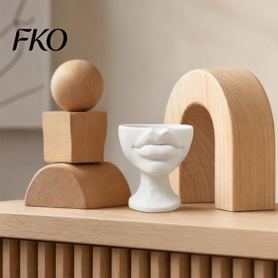 Creative Home Tabletop Decor 3D Printed Lip-Shaped Flower Pot, Artistic Sculptural Planter with Matte Finish, Modern Art Ornament Multifunctional