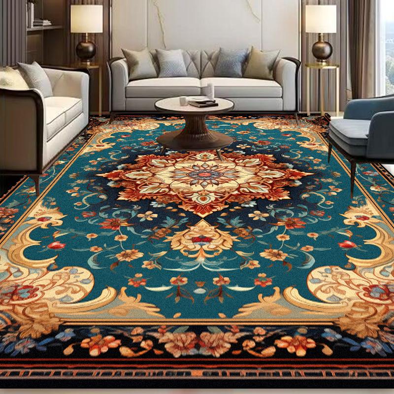 European Style Home Carpet Living Room Decoration Retro Rugs Hall Sofa Chair Anti-slip Floor Mat Room Decor Corridor Carpet
