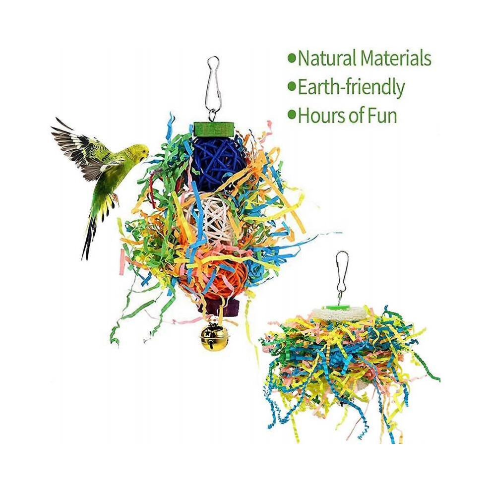 5 Pack Bird Shredding Toys Bird Parrots Chewing Hanging Toys Parrot Cage Shredder Toys Bird Cage Accessories