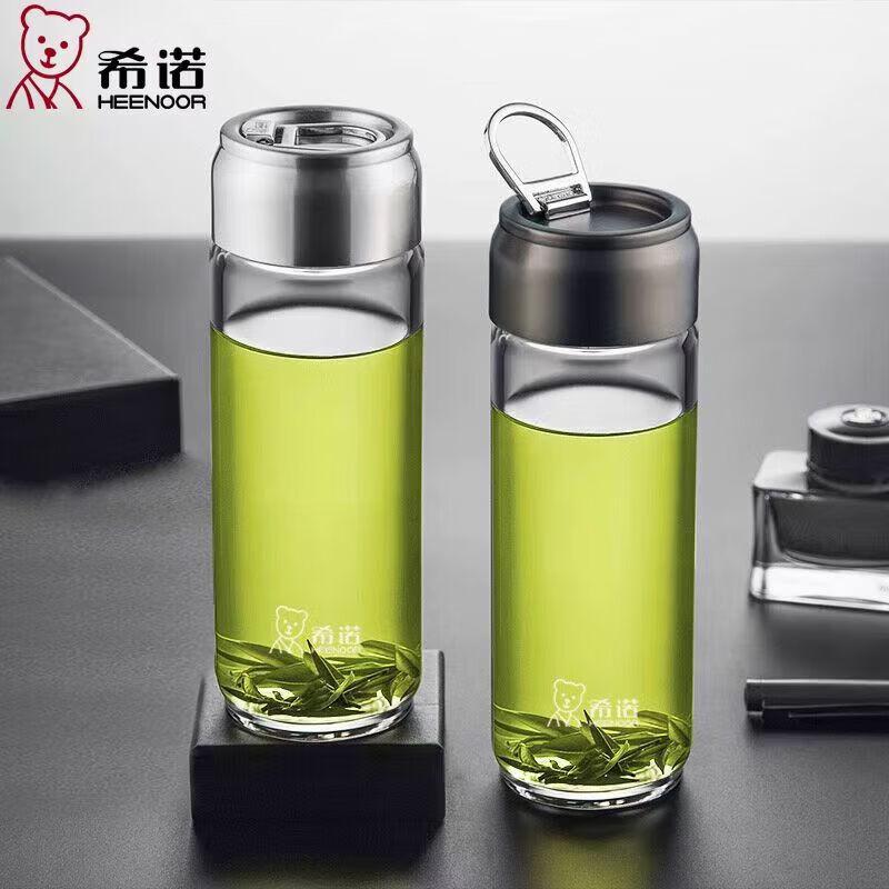 Xinuo Portable Single-Layer Borosilicate Glass Water Bottle