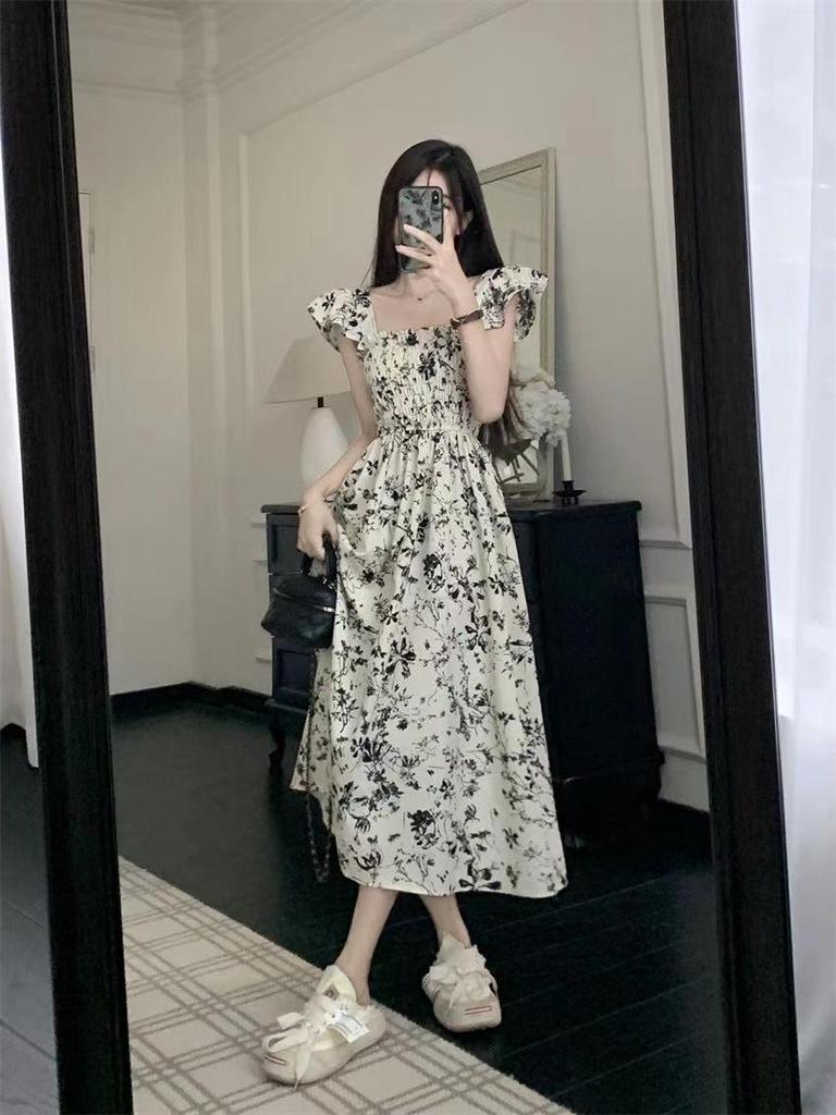 Summer 2024 Floral Fairy Tea Dress: Stylish Platycodon Design, Youthful Elegance for Any Occasion